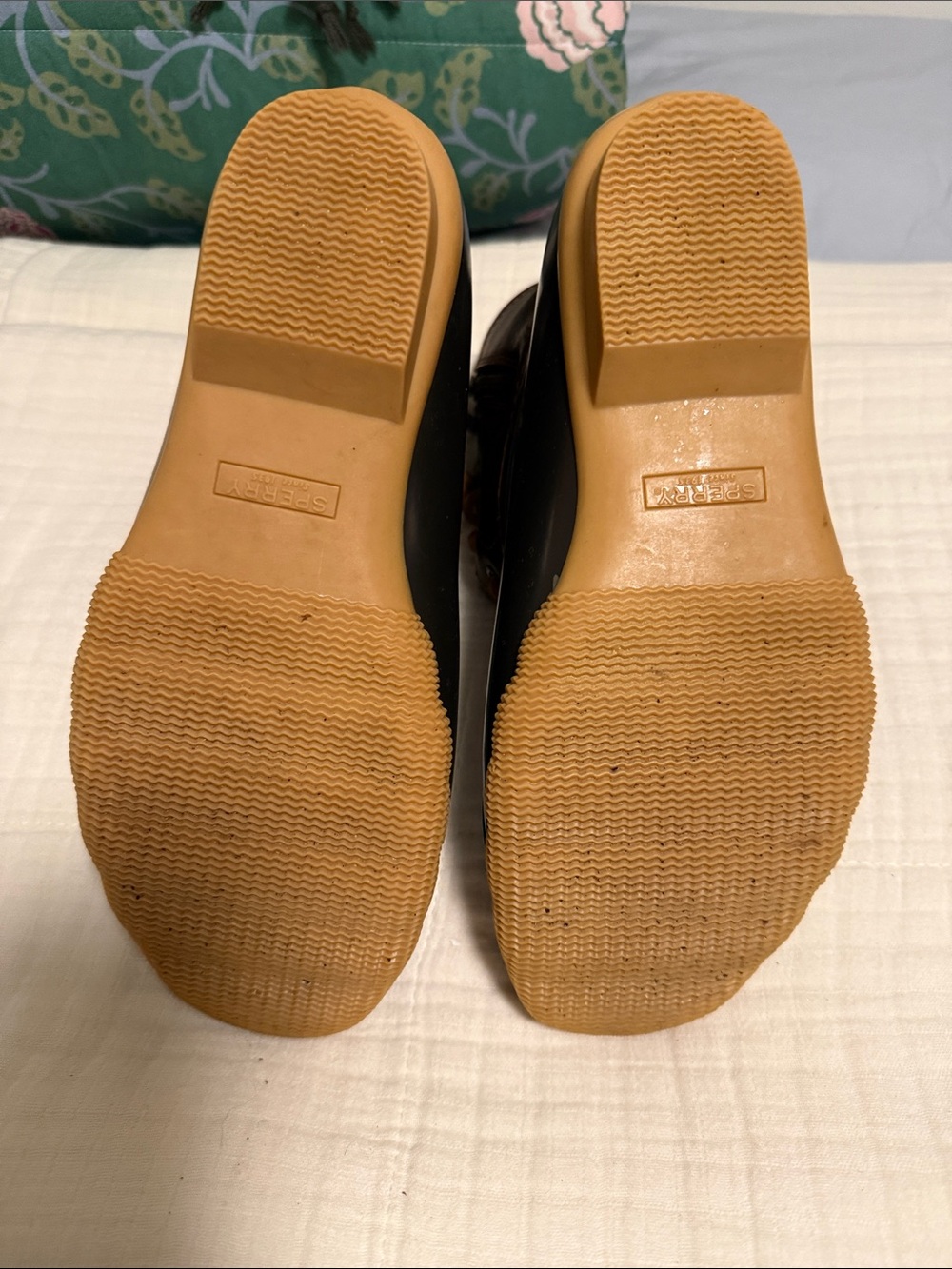 Sperry Brown Leather and Dark Brown Rubber Duck Boots with Tan Laces - Picture 6 of 7